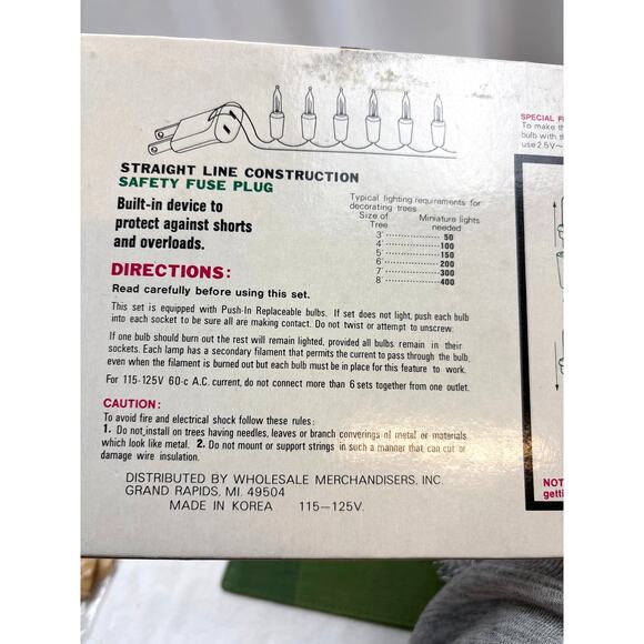 Vintage 35 Miniature Holiday Craft Lights Clear/ Green Cord NOS 4 Pkgs 1980s/90s - Picture 3 of 6